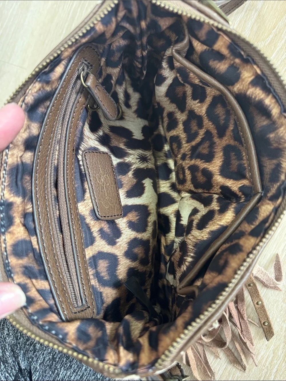 Jessica Simpson Brown Fringe Crossbody Bag